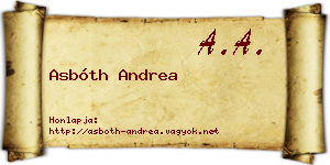 Asbóth Andrea névjegykártya