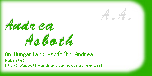 andrea asboth business card